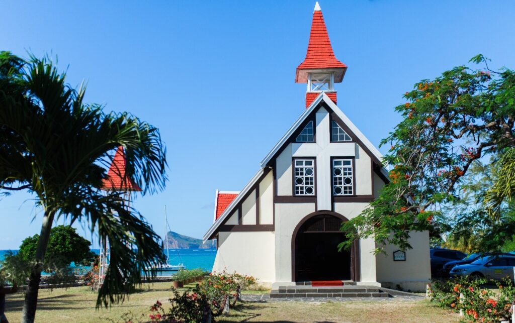 Notre-Dame Auxiliatrice de Cap Malheureux famous church in Mauritius