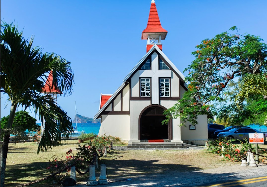 Notre-Dame Auxiliatrice de Cap Malheureux famous church in Mauritius