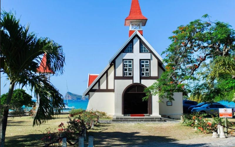 Notre-Dame Auxiliatrice de Cap Malheureux famous church in Mauritius